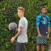 Justin Bieber com o amigo Lil Za. O rapper foi preso na casa de Bieber nesta terça-feira, 14 de janeiro de 2014