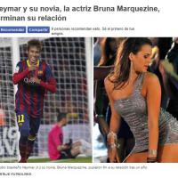 Neymar e Bruna Marquezine: fim do namoro ganha destaque fora do Brasil