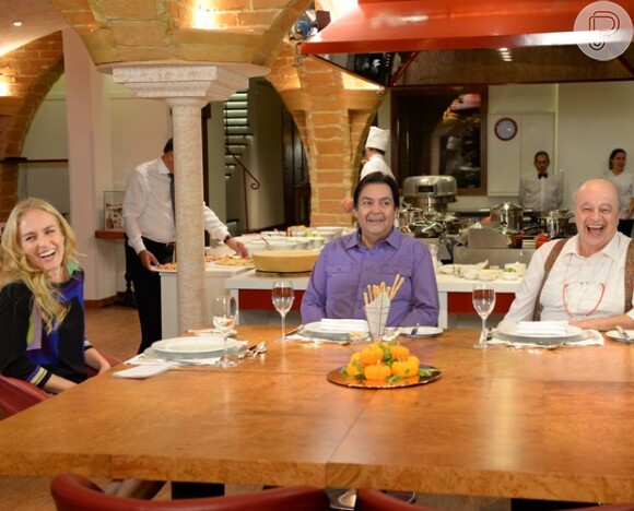Faustão e Angélica se encontraram no restaurante preferido do apresentador, em São Paulo, do chef Massimo Ferrari