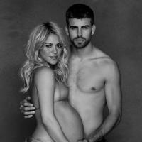 Shakira mostra barrigão de oito meses em foto com Gerard Piqué