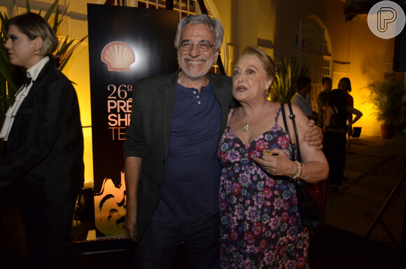 Suely Franco e o diretor Aderbal Freire Filho no prêmio Shell de Teatro no Rio de Janeiro