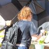 Kristen Stewart no set de filmagem de 'Still Alice', em Nova York