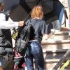 Kristen Stewart no set de filmagem de 'Still Alice', em Nova York