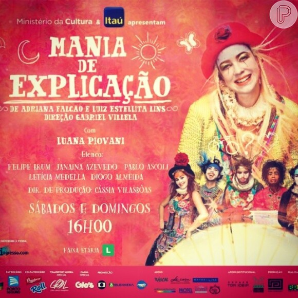 Luana PiovaniLuana Piovani estreoia o espetáculo 'Mania de Explicação', na tarde do sábado, 5 de abril, no Espaço Tom Jobim, no Jardim Botânico, Zona Sul do Rio de Janeiro