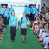Fernanda Lima, Cafú, Bia e Branca Feres, as gêmeas do nado sincronizado, apresentaram ao público os uniformes que serão usados pelos voluntários da Fifa, em 10 de abril de 2014  