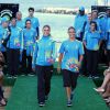 Fernanda Lima, Cafú, Bia e Branca Feres, as gêmeas do nado sincronizado, apresentaram ao público os uniformes que serão usados pelos voluntários da Fifa, em 10 de abril de 2014  