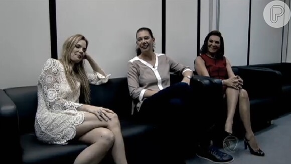 Após a prova do circo, Ana, Beth e Alexia foram para a sala de reuniões com Roberto Justus