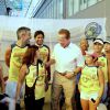 Arnold Schwarzenegger participa do 'Arnold Classic Brasil', no Riocentro, Rio de Janeiro, e posa simpático com fãs