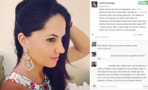 Zezé Di Camargo usou seu Instagram para assumir o namoro com Graciele Lacerda