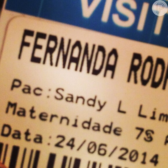 Fernanda Rodrigues visita Sandy e Theo na maternidade