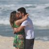 Bruno Gissoni e Poliana Aleixo gravaram cenas de beijo da novela 'Em Família'