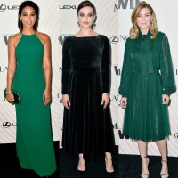 Verde nos vestidos e acessórios: veja looks das famosas no Women in Film Awards