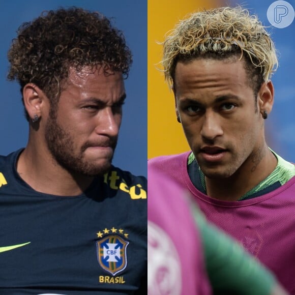 Neymar, um dia antes da estreia na Copa, deixou o cabelo platinado