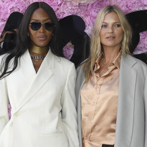 Naomi Campbell e Kate Moss prestigiaram o desfile da coleção primavera/verão 2019 masculina da Dior, durante a Paris Fashion Week, neste sábado, 23 de junho de 2018
