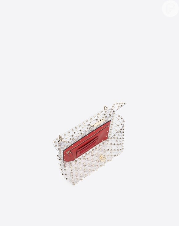 Bolsa Valentino de PVC transparente é acolchoada
