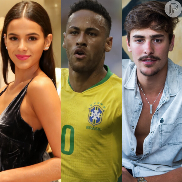 Bruno Montaleone e Bruna Marquezine apoiarm Neymar antes do jogo do Brasil contra a Bélgica pelas quartas de final da Copa do Mundo da Rússia, nesta sexta-feira, 6 de julho de 2018: 'Vamos, cara'