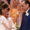 Vestido de casamento de Carol Santos uniu o tule francês, o cetim italiano e a renda francesa