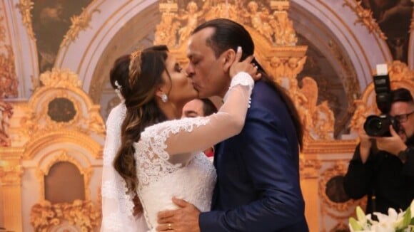 Frank Aguiar e estudante Caroline Santos se casam com 5 meses de namoro. Fotos!