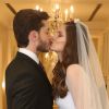 Camila Queiroz e Klebber Toledo trocaram beijos antes do 'segundo casamento'