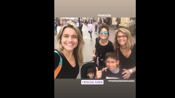 Fernanda Gentil está se divertindo em viagem com a família durante sua estadia na Rússia para a cobertura da Copa do Mundo de 2018