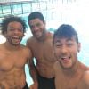 Hulk se juntou aos jogadores Marcelo e Neymar para fazer selfies nos treinos durante a Copa do Mundo