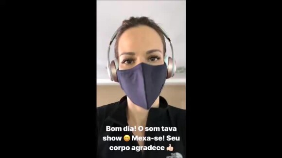 Lutando contra o câncer, Ana Furtado usou máscara em treino nesta quarta-feira, 18 de julho de 2018
