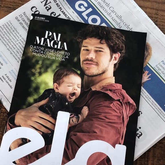 José Loreto posou com Bella para a capa do 'Caderno Ela' do jornal 'O Globo' deste domingo, 5 de agosto de 2018