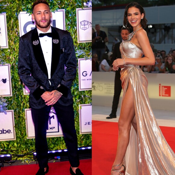 Bruna Marquezine está em Veneza para o festival de cinema na cidade e Neymar está nos Estados Unidos com a seleção brasileira