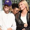Justin Bieber e a noiva, Hailey Baldwin, assistiram ao desfile de John Elliott na Semana da Moda em Nova York, nesta quinta-feira, 6 de setembro de 2018