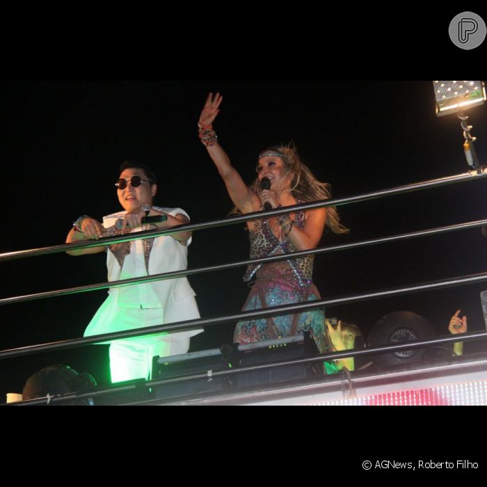 Psy se apresenta com Claudia Leitte em Salvador em cima do trio elétrico