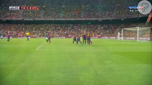 Neymar fez uma bela 're-estreia' na partida do Barcelona contra o León, do México, na tarde desta segunda-feira, 18 de agosto de 2014