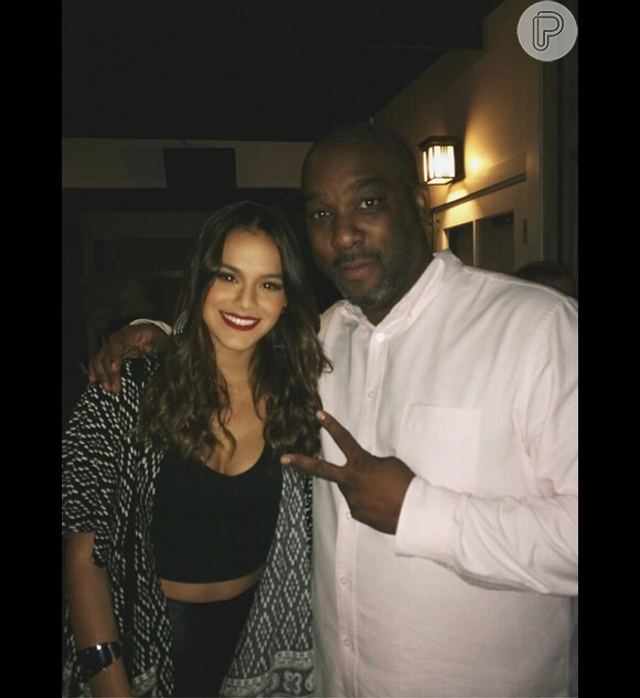 Bruna Marquezine posa com o produtor Mike Jackson e publica foto em seu Instagram: 'Obrigada por hoje à noite! Foi incrível' (18 de agosto de 2014)