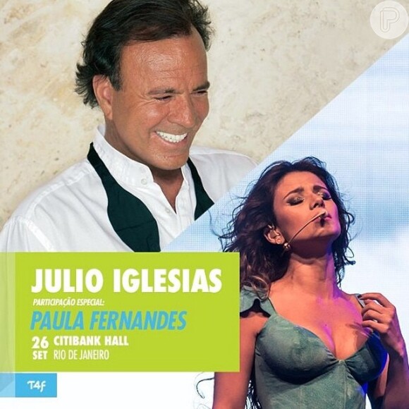 Paula Fernandes vai participar do show de Julio Iglesias no Rio de Janeiro