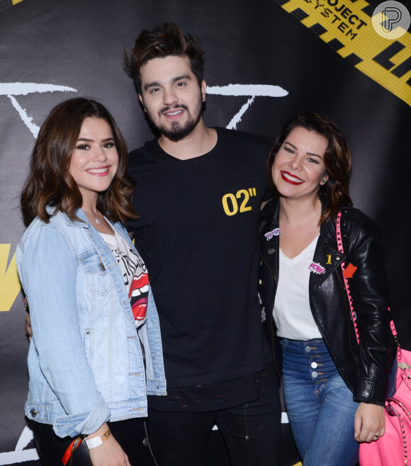 Maisa Silva e Fernanda Souza posaram com Luan Santana nesta sexta-feira, 26 de outubro de 2018