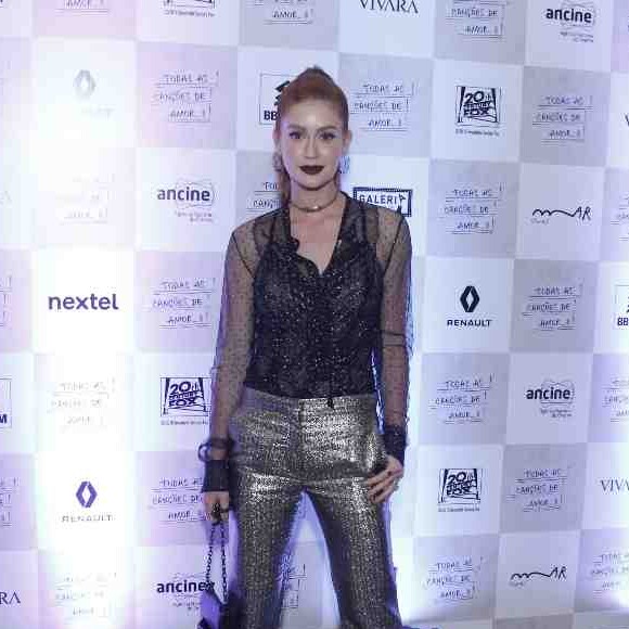 Marina Ruy Barbosa prestigiou a sessão para convidados do filme 'Todas As Canções de Amor', no Estação Net Gávea, no Rio, nesta segunda-feira, 29 de outubro de 2018