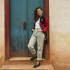 Look comfy: Bruna Linzmeyer escolheu uma calça jeans alta e mocassim para o lançamento da novela 'O Sétimo Guardião'