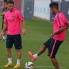 Neymar voltou a treinar após ser afastado do Barcelona por lesão no tornozelo