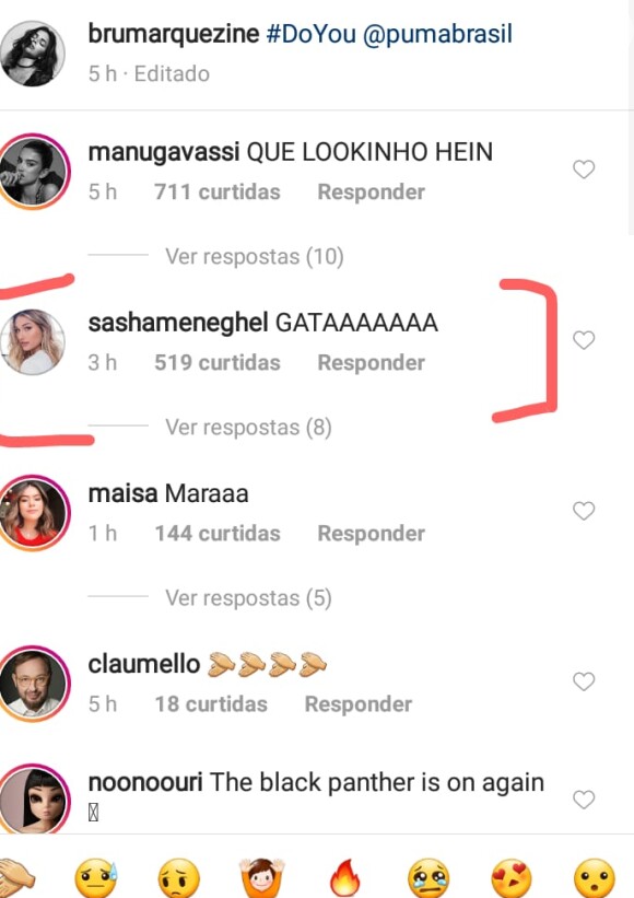 Sasha Meneghel elogia Bruna Marquezine em foto