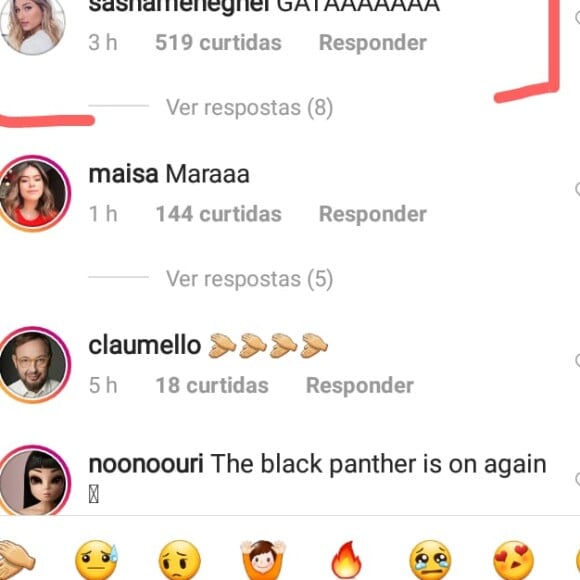 Sasha Meneghel elogia Bruna Marquezine em foto