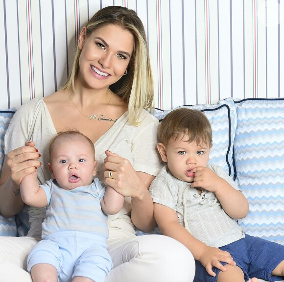 Andressa Suita é mãe de Samuel, de 3 meses, e Gabriel, de 1 ano