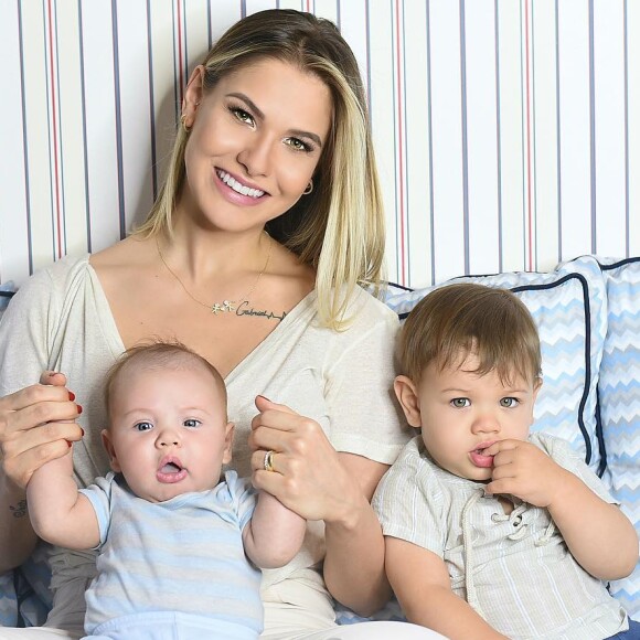 Andressa Suita é mãe de Samuel, de 3 meses, e Gabriel, de 1 ano