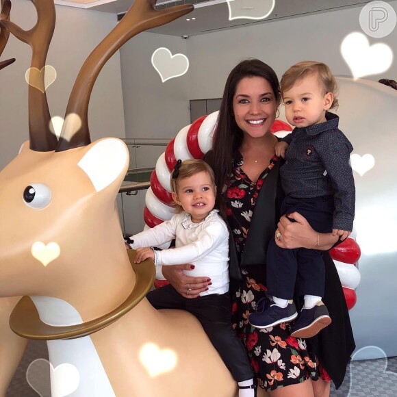 Thais Fersoza passeia em shopping com os filhos, Melinda e Teodoro, em 22 de novembro de 2018