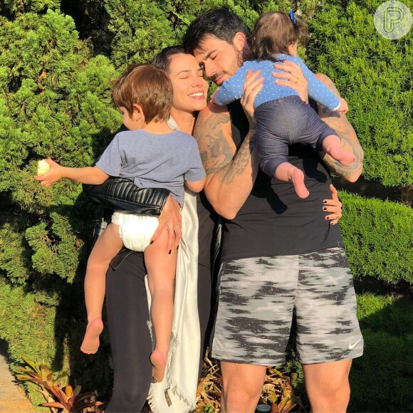 Marido de Adriana Sant'Anna, Rodrigão exibiu semelhança dos filhos em foto no Instagram