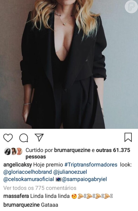 Massafera e Marquezine comentam em foto de Angélica com look poderoso