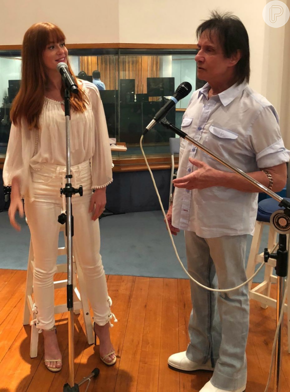 Marina Ruy Barbosa ensaiou com Roberto Carlos em estúdio no Rio de Janeiro nesta quinta-feira, 29 de novembro de 2018