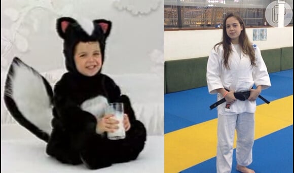 Renata Pati tinha 6 anos quando se fantasiou de gambá para o comercial da Parmalat. Hoje, ela tem 23 anos e se tornou judoca
