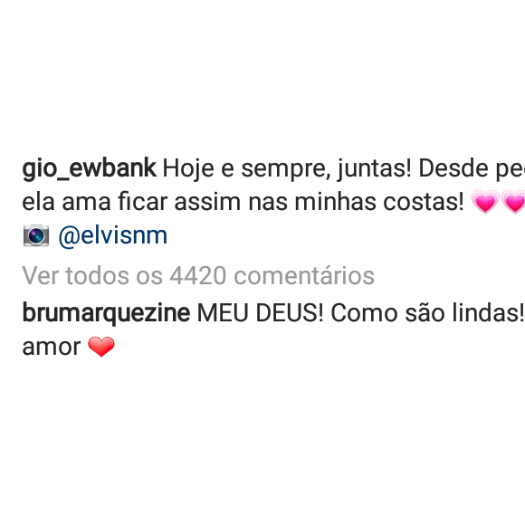 Giovanna Ewbank elogia foto de Giovanna Ewbank com Títi