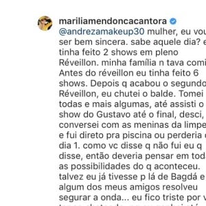 Marília Mendonça se defende de crítica de internauta