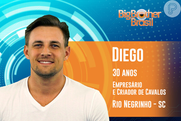 Diego, do 'BBB19', é natural de Santa Catarina, mas mora em Curitiba, no Paraná. O empresário e criador de cavalos estava conhecendo uma pessoa até entrar no confinamento
