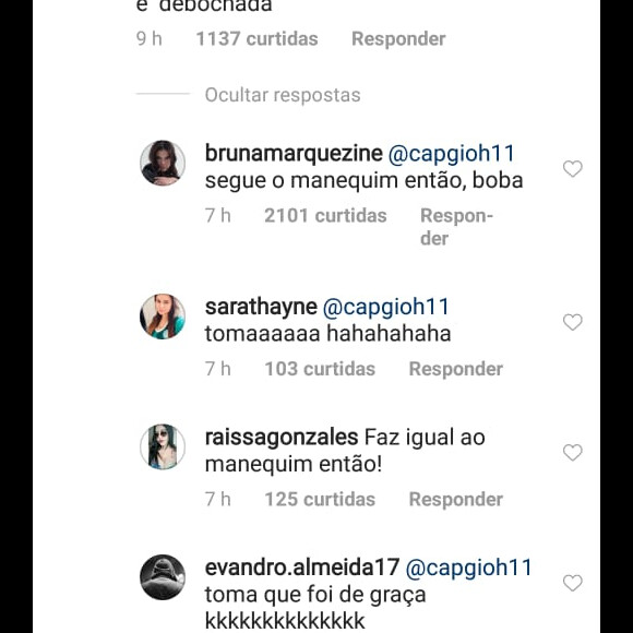 Bruna Marquezine ironiza alfinetada de seguidor